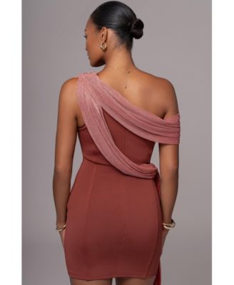 Women's Asymmetric Drape Mini Dress