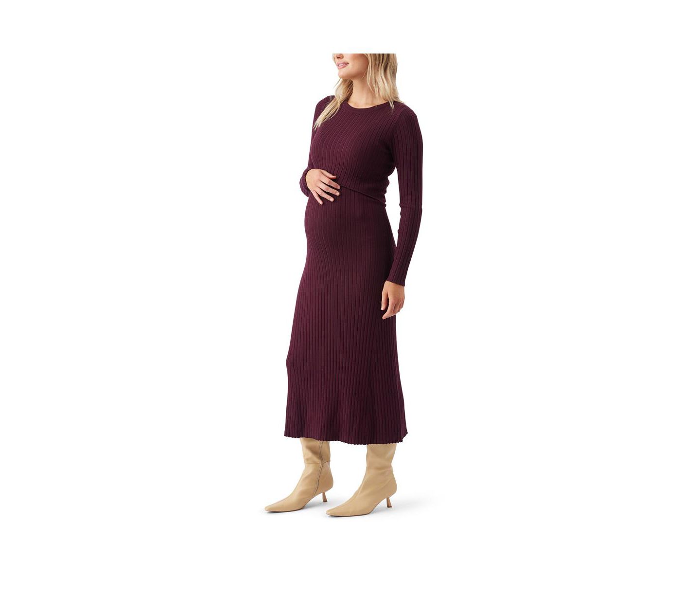 Женское платье Ripe Maternity Maternity Eden Knit Nursing, цвет: Тёмно-бордовый — фото 2