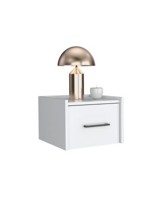 Modern One-Drawer Faux Wood Floating Nightstand – Space-Saving Design