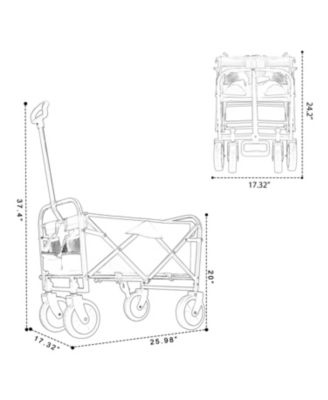 Collapsible Wagon Cart - 225lb Capacity, Blue