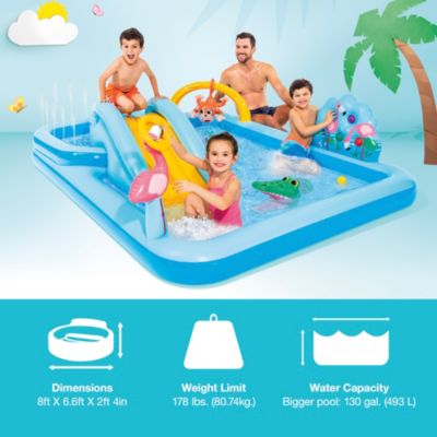 96" x 78" x 28" Inflatable Jungle Adventure Play Center Spray Kiddie Pool