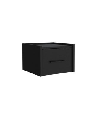 Floating Nightstand with One Drawer in Faux Wood – Space-Saving Storage Solution