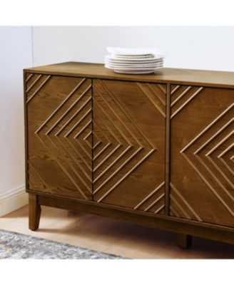 Walnut Farmhouse Buffet Cabinet - 60.5" Sideboard