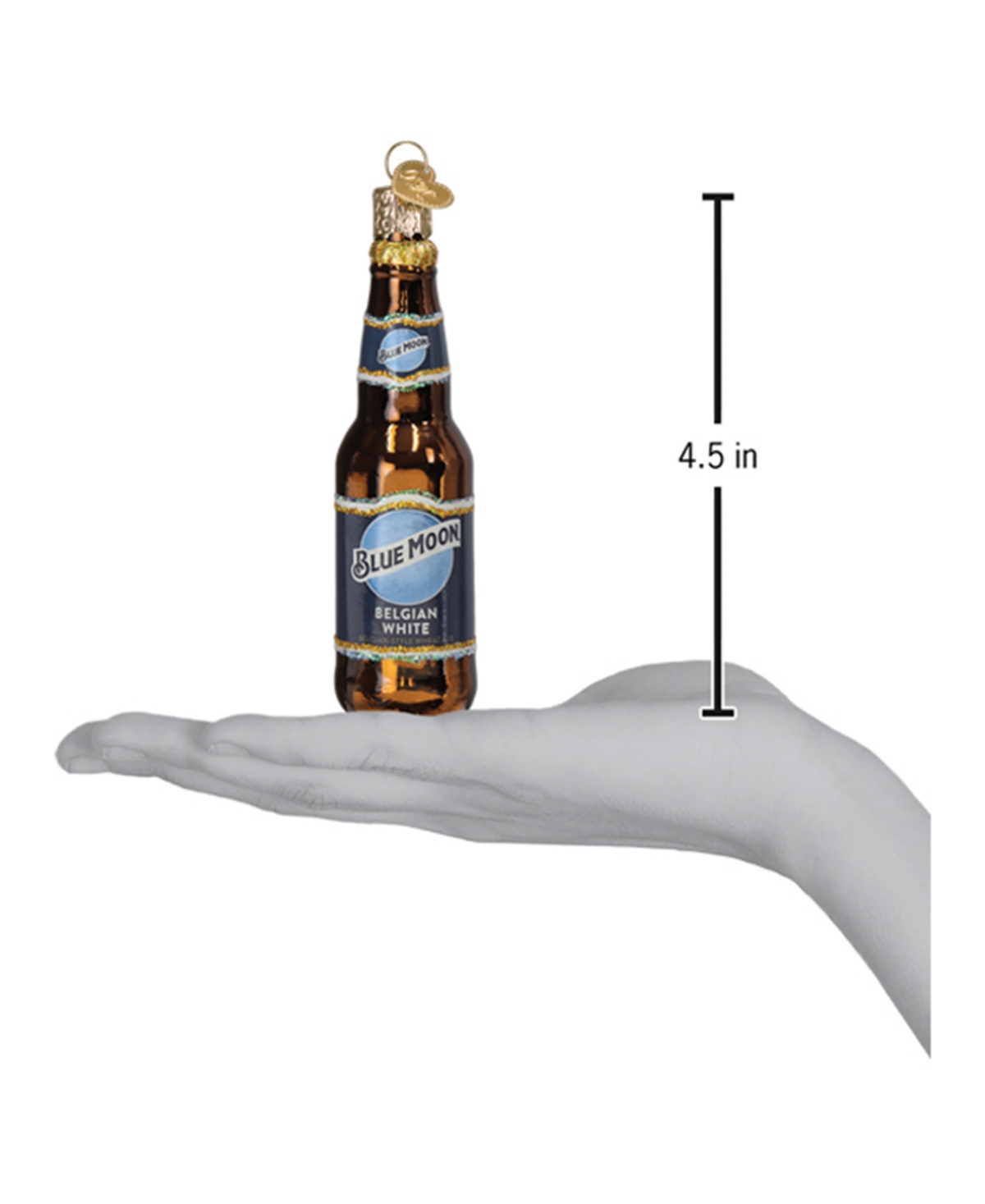 Old World Christmas 4.5" Adult Beverages Blue Moon Beer Bottle Ornament In Multi