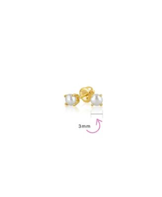 Minimalist Tiny .25CT Solitaire Cubic Zirconia Stud Earrings Gold Plated Sterling Silver Screw back