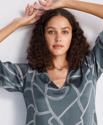 Women's Maxi Dress with Side Slits in Mosaic