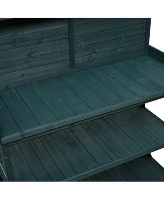 65" Rustic Farmhouse Potting Bench - Outdoor Workstation