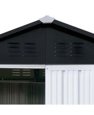 Outdoor storage sheds 4FTx6FT Apex roof White+Black