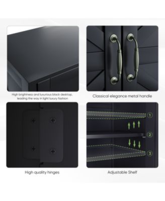 Farmhouse Buffet Cabinet with Barn Door - Black