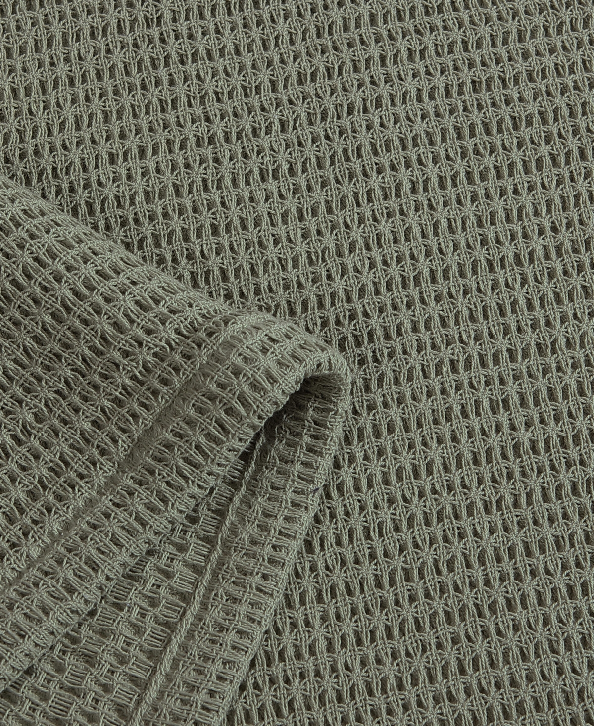 Calvin Klein Honeycomb Cotton Woven Blanket, Queen In Green