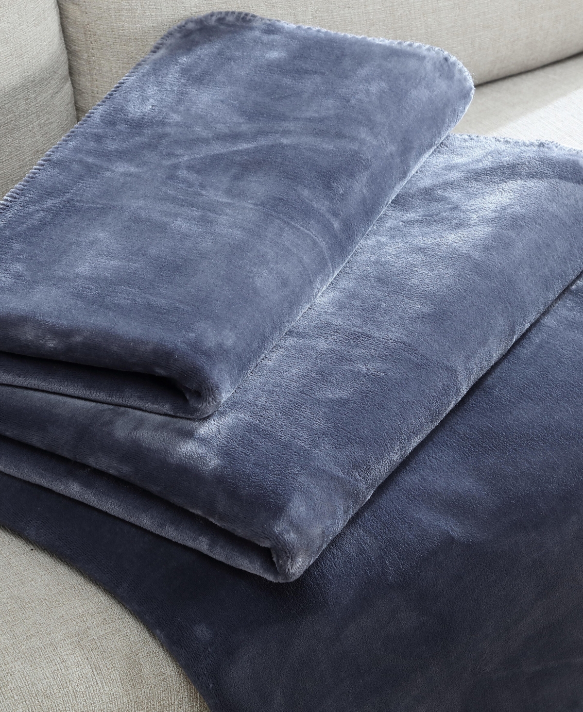 Calvin Klein Modern Solid Reversible Blanket, King In Blue