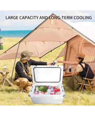 White 65QT Cooler Box - Camping, Fishing, Outdoor