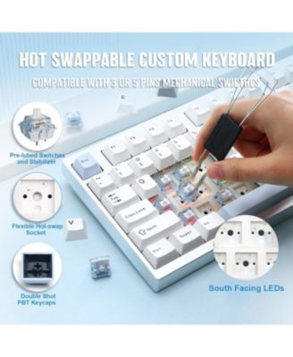 AL75 PRO 75% Wireless Mechanical Gaming Keyboard,Full Aluminum CNC,BT/2.4G/Wired,PBT Keycaps,Gasket Mounted Hot Swap,Custom RGB Backlight, Programmable for Mac/Win(Zero Linear)