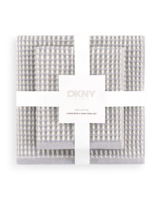 Yarn Dyed Waffle Unbleached Cotton Bath Towel Set