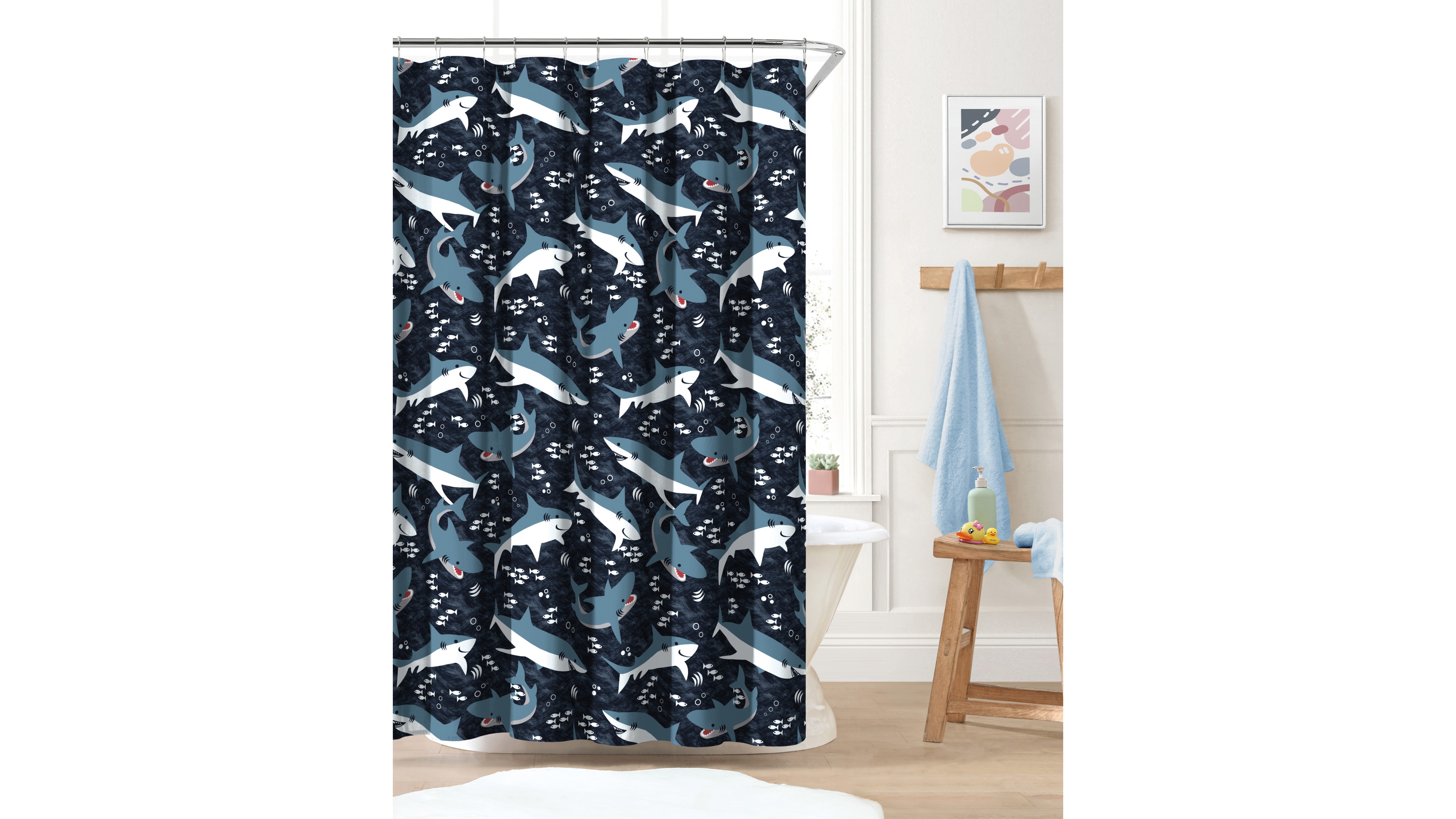 Dream Factory Sharks Shower Curtain, 72" x 72"