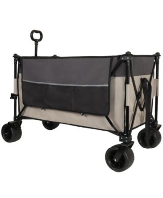300L Folding Wagon Cart - Heavy Duty, All-Terrain, Khaki Gray