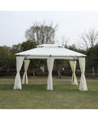 13x10 Outdoor Gazebo Canopy Tent w/ Mosquito Net - BEIGE