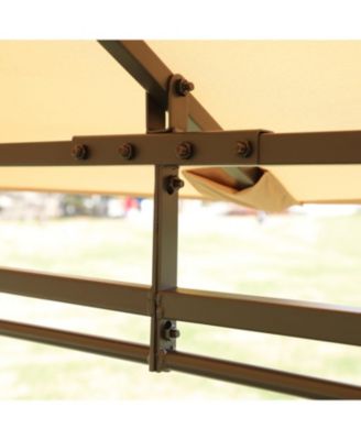 13x10 Outdoor Gazebo Canopy Tent w/ Mosquito Net - Khaki Top