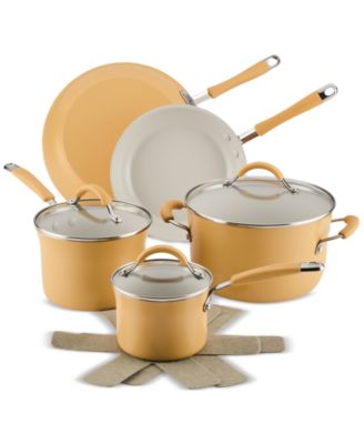 Rachael Ray - Cucina 10-Pc. Ceramic Nonstick Cookware Set