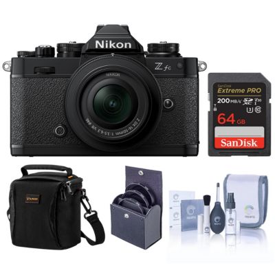 Z fc DX-Format Mirrorless Camera with NIKKOR Z DX 16-50mm f/3.5-6.3 VR Lens, Black with Candisk PRO 64GB, Alpine 120, Pro Optic Filter Kit,ProOp