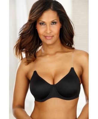 Women's B-DDD Clear Strap No-Padding Underwire T-Shirt Bra