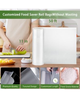 Bonsenkitchen Vacuum Sealer Bags – 11"x50' Rolls, 2 Pack, BPA-Free, Textured, Custom Size, Food Storage & Sous Vide