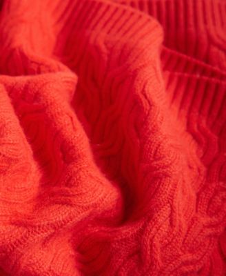 Women's 100% Cashmere Cable-Knit Mock Neck Midi Dress, Macy's Exclusive