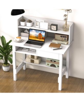 Home Office Computer Desk with Storage Shelves and Drawer Ideal for Working and Studying