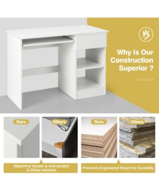 Wooden Computer Desk with CPU Stand