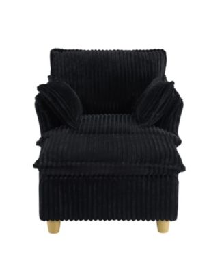 Streamdale Corduroy Sofa with Ottoman & Pillows - Living Room/Balcony/Study