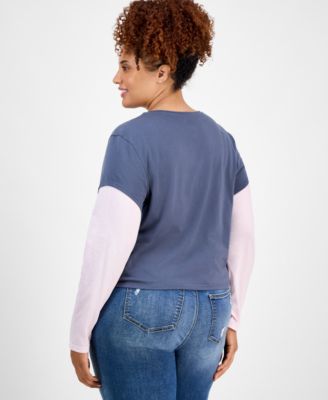 Trendy Plus Size Kuromi Long-Sleeve T-Shirt 