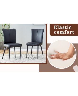 Modern Marble Dining Set - 4 Chairs with PU Upholstery