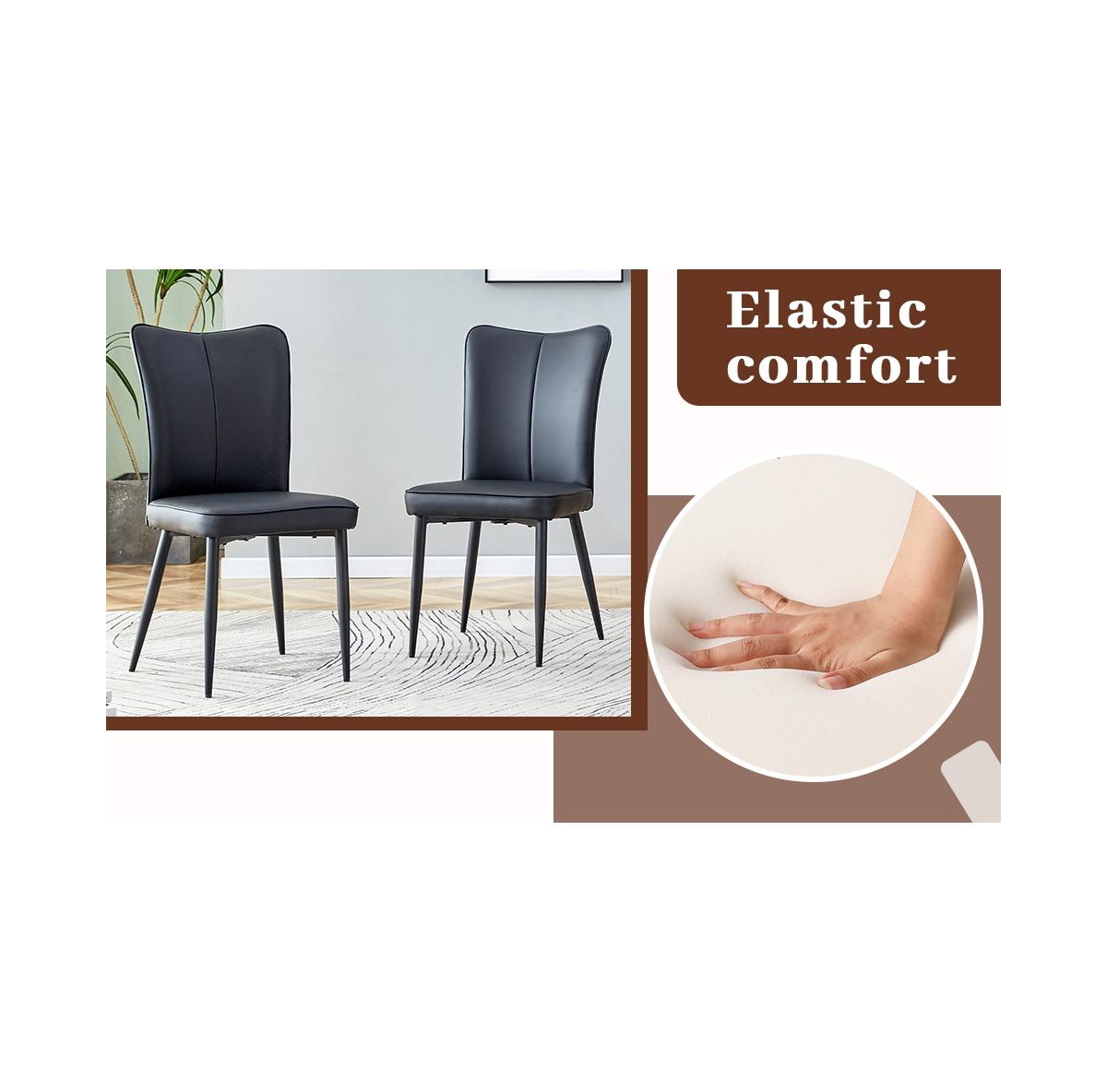 Streamdale Furniture Modern Marble Dining Set - 4 Chairs with Pu Upholstery