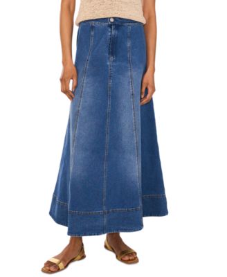 1.STATE Women's Seamed Denim Zip-Back Maxi Skirt - Macy's