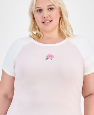 Trendy Plus Rose Raglan-Sleeve Baby T-Shirt