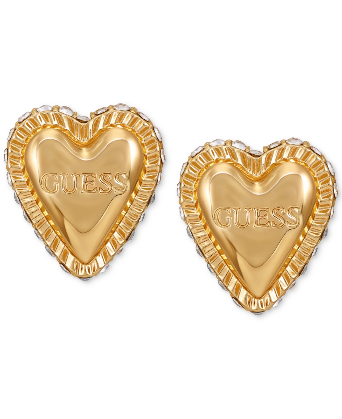 Gold-Tone Stud Heart Earrings - Gold