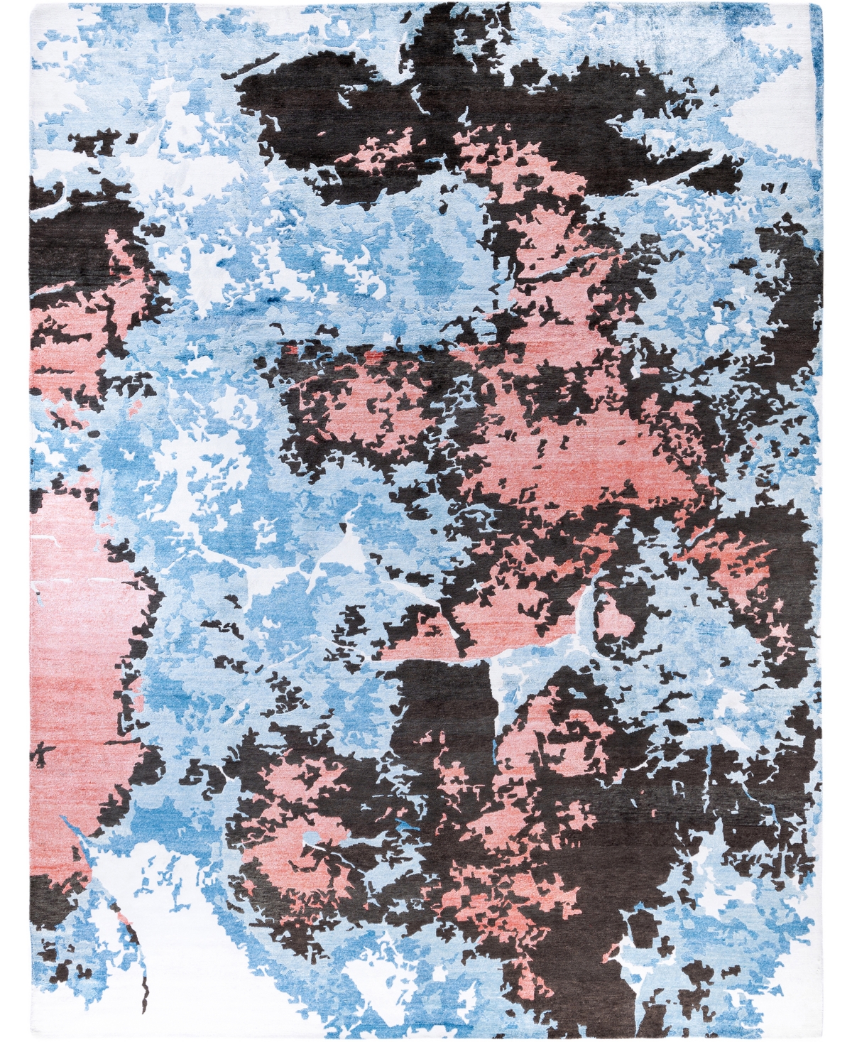 Adorn Hand Woven Rugs Indo Modern M7381 9'3"x12'1" Area Rug - Blue