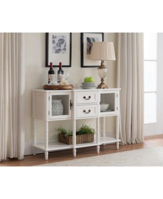 Modern Sideboard Buffet Cabinet, Console Sofa Table with Glass Doors, Storage Drawers & Shelves for Kitchen, Dining Living Room