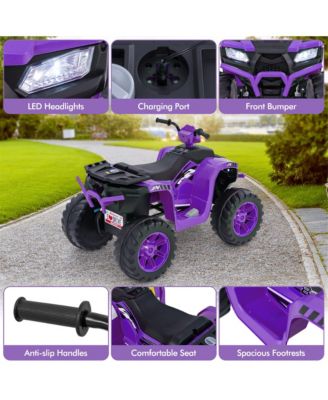 Kids Ride-On ATV 24V Battery Powered Electric Vehicle w/ Wireless Connection Music Radio LED Lights
