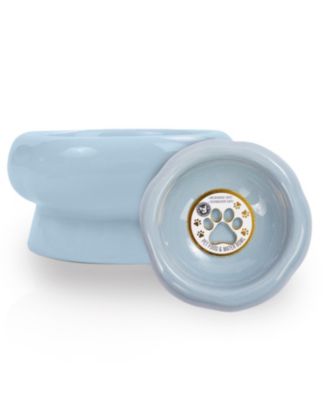 Abstract Bubble Shaped Stoneware Elevated Pet Bowl, Raised Ceramic Food & Water Dish for Dogs and Cats