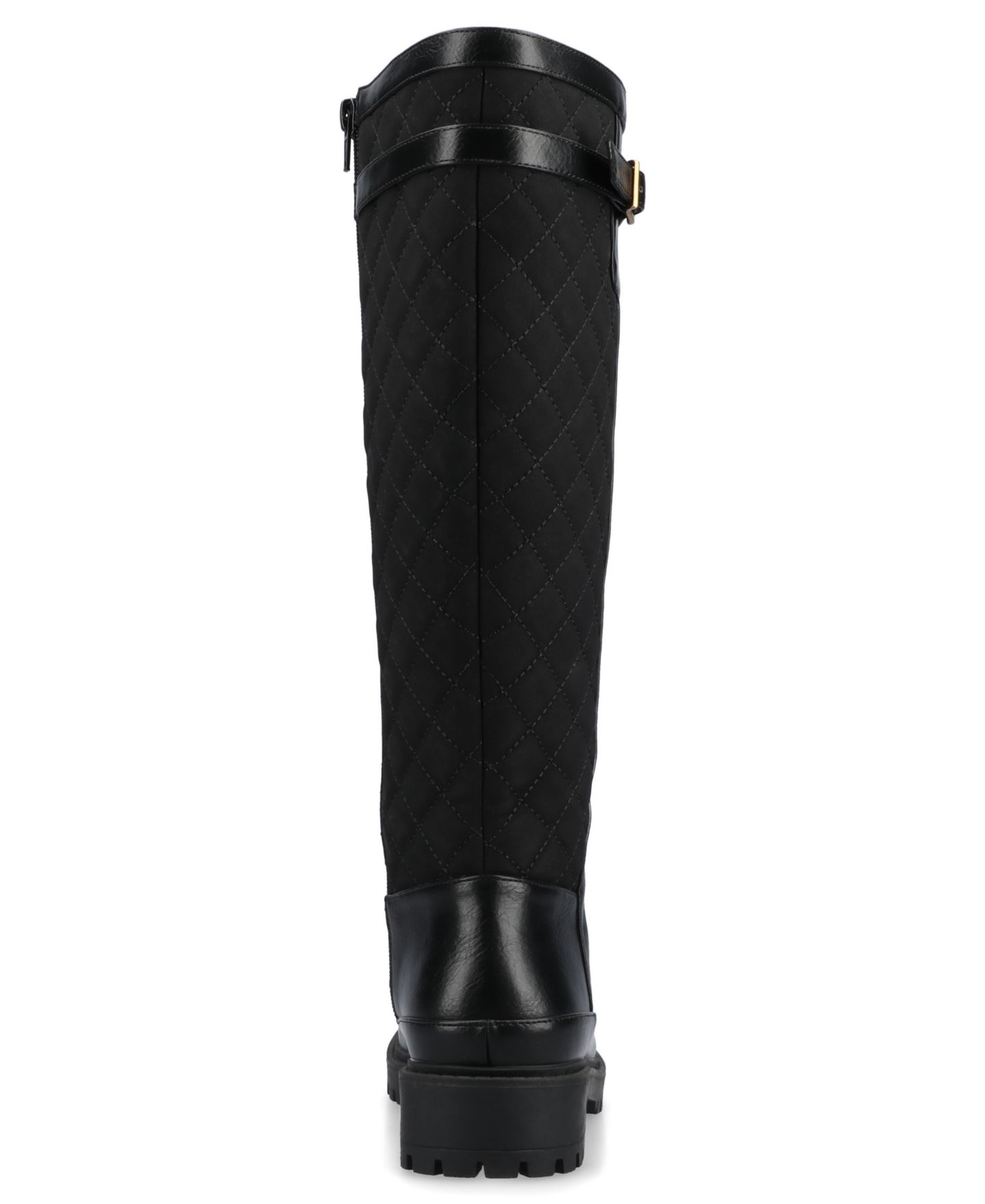 Женские ботинки Journee Collection Zemmie Lug Sole Knee High Boots, Regular & Wide Calf, цвет: Чёрный — фото 3