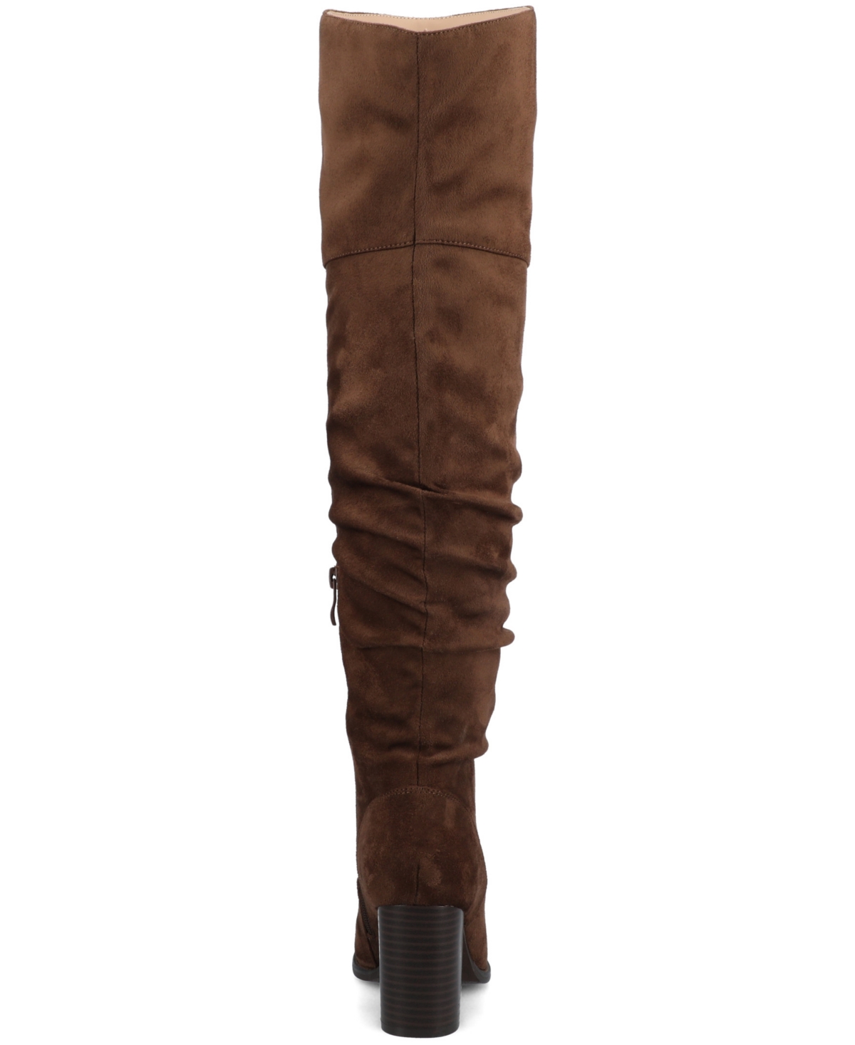 Journee Collection Women's Kaison Wide Calf Stacked Heel Over The Knee Boots In Brown