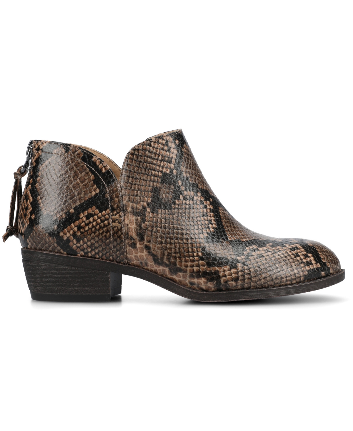 Journee Collection Women's Livvy Side Split Ankle Booties In Animal Print