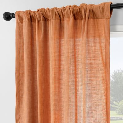 Rustic Weave Linen Curtains (2 Panels) Sheer Window Curtains Panel Set, Rod Pocket Curtains, 50 inches Wide Linen