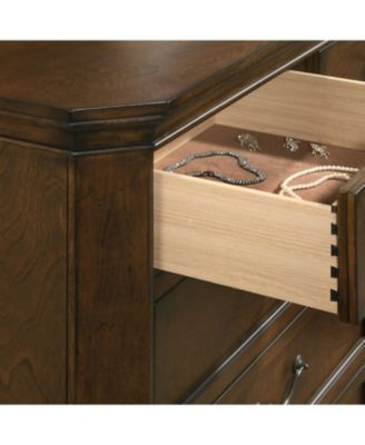 Maderne Traditional Wood 3-Drawer Nightstand, Antique Walnut/Brown