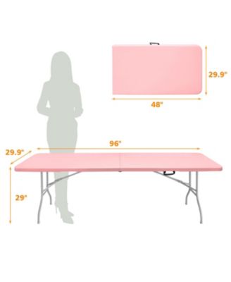8ft Pink Folding Table - Portable & Durable