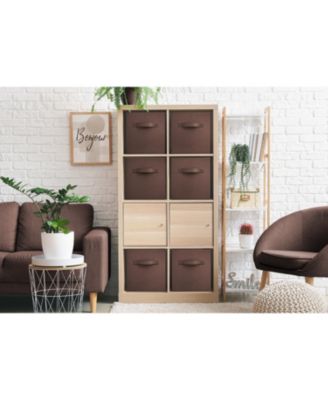 13 Inch Foldable Fabric Storage Cube Bin with Handles- for Organizing Home, Shelves, Nursery, Playroom, Closet and More