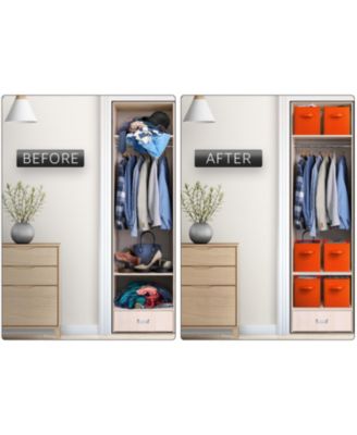 13 Inch Foldable Fabric Storage Cube Bin with Handles- for Organizing Home, Shelves, Nursery, Playroom, Closet and More