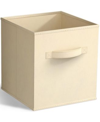 11 Inch Foldable Fabric Storage Cube Bin with Handles - for Organizing Pantry, Closet, Nursery, Playroom, and More