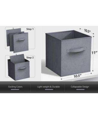 11 Inch Foldable Fabric Storage Cube Bin with Handles - for Organizing Pantry, Closet, Nursery, Playroom, and More